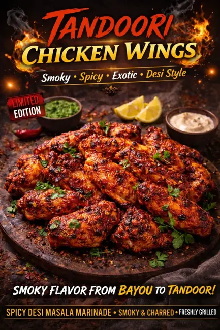 Tandoori chicken wings included in Pizza & Wings