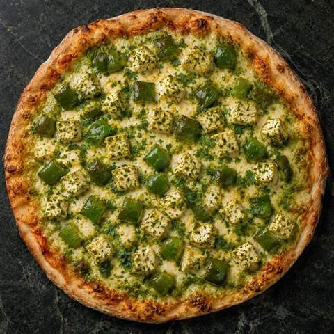 Cilantro Paneer Pizza — illustrative Swaminarayan recipe preview