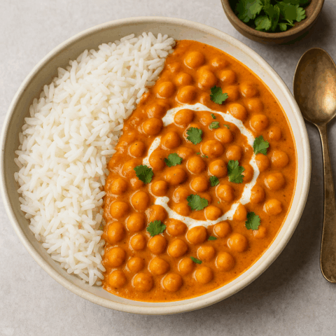 Butter Chickpea With Rice Vegan